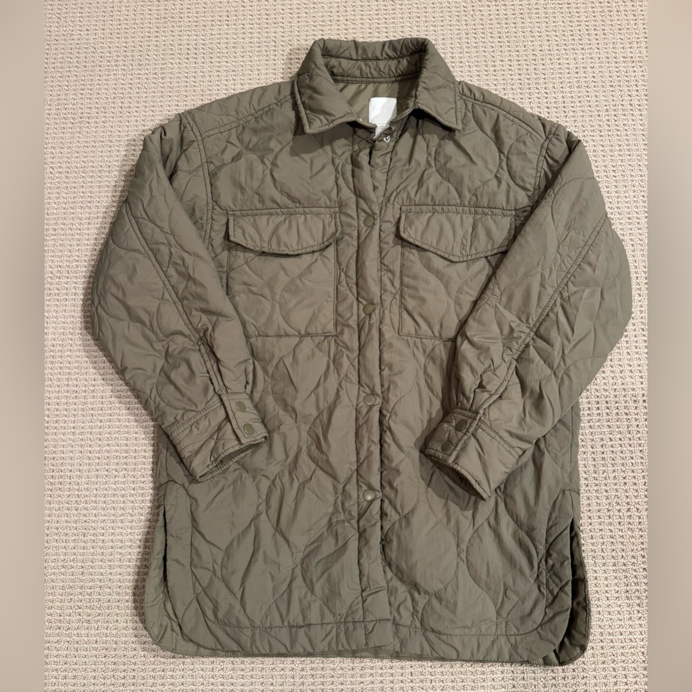 H&M Women’s Small Olive Quilted Snap Barn Jacket
